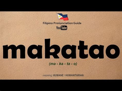 ano ang makatao|MAKATAO: Tagalog.